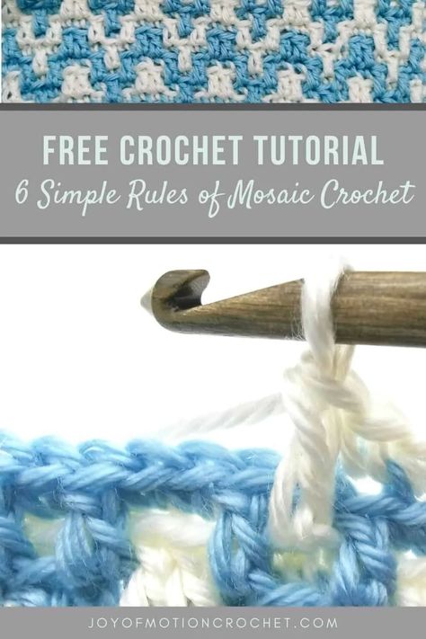 Mosaic Crochet, Crochet Tips, Crochet Square Patterns, Double Crochet Stitch, Single Crochet Stitch, Crochet Stitches Tutorial, Simple Rules, Crochet Instructions, Chale Crochet