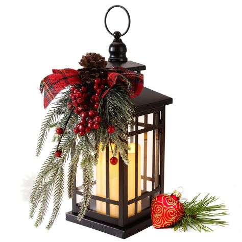 PRICES MAY VARY. Finest(quality）Outdoor Indoors Christmas Candle Lanterns: Christmas Lantern Constructed from high quality metal with electroplating rustproof finish, and tempered glass panes, new design decorative lanterns will be durable for years round no matter indoor or outdoor used, Combined with Christmas elements to ring a warm atmosphere to your home Christmas Pine Cone Decorative Hanging Lantern: Christmas Lantern Top with sturdy hanging loop for easy hanging, Christmas floral decorati Christmas Decorations Indoor, Hanging Candle Lanterns, Snow Globe Christmas, Holiday Lanterns, Lantern Christmas, Christmas Lantern, Lantern Candle Decor, Outdoor Hanging Lanterns, Hanging Candles