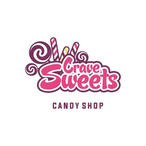 Premium Vector | Vector candy sweet vector graphic template. candy shop logo in label emblem style illustration. Candy Brands Logo, Candy Shop Logo, Ice Cream Logo, Sweet Logo, Candy Logo, Old Fashioned Candy, Stock Portfolio, Sweet Like Candy, Candy Sweet