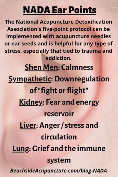 NADA Ear Points on the Beachside Blog: Shen Men, Sympathetic, Kidney, Liver, and Lung #auricular #acupuncture #nada #earacupuncture #auricularacupuncture Auricular Acupuncture, Ear Seeds, Ear Acupuncture, Acupuncture Needles, Psychiatric Ward, Racing Thoughts, Organ System, Acupressure Points, Traditional Chinese Medicine