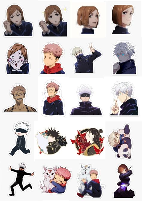 PRINTABLE STICKERS Jujutsu Kaisen Stickers Printable Chibi, Gojo Sticker Printable, Jjk Stickers Printable, Jujutsu Kaisen Stickers Printable, Manga Stickers Printable, Anime Sticker Pack Printable, Jujutsu Stickers, Anime Stickers Pack, Sticker Gojo