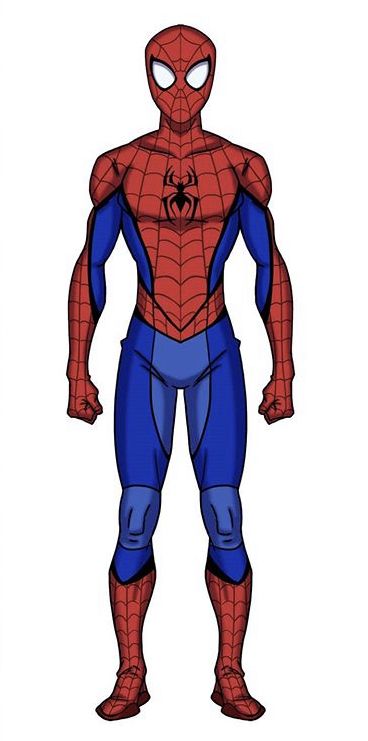 Spiderman Body, Spider Man Full Body Drawing, Spiderman Suit Drawing, Spiderman Design, Spiderman Sketches, Suit Drawing, Spiderman Outfit, Cartoon Body, Spiderman Suits