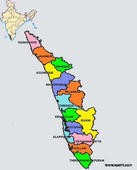 Kerala Districts Map Kerala State Drawing, Kerala Map Art, Kerala Map Drawing, Tamilnadu Map, Kerala Map, Ancient India Map, About Kerala, Map Logo, Indian States