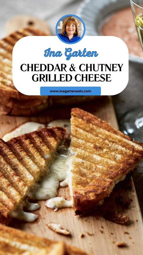 Ina Garten Cheddar & Chutney Grilled Cheese Grilled Cheese Recipe, Ina Garten Recipes, Mango Chutney, Grilled Cheese Recipes, Grilled Sandwich, Delicious Sandwiches, White Cheddar, Cheese Recipe, White Bread