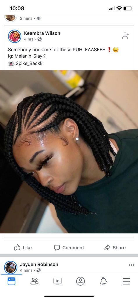 Bob Braid Hairstyles For Black Women, Bob Braided Hairstyles For Black Women, Braided Bobs For Black Women, Cornrow Bob Braids Hairstyles, Short Braided Styles, Bob Cornrow Braids, Bob Braids Hairstyles Short, Bob Cornrows, Braid Bob Hairstyles