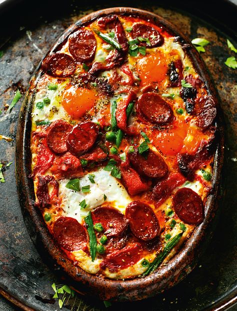 one pan recipes Serrano Ham, Plats Healthy, Spanish Recipes, Pan Recipes, Egg Dish, One Pan Meals, Spanish Food, Stuffed Sweet Peppers, Recipe Inspiration