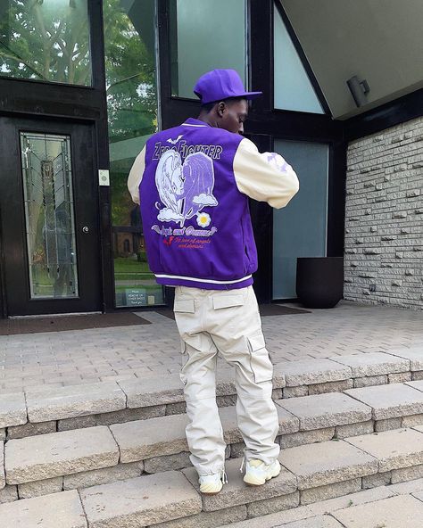 Purple Cargo Pants Outfit Men, Purple Drip Outfits Men, Purple Brand Jeans Outfit Men, Purple Mens Outfits, Purple Outfits Men, Swag Outfits Men Streetwear, Y2k Streetwear Aesthetic, Streetwear Fashion Men, Birthday Fit