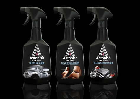 Astonish Car Care on Packaging of the World - Creative Package Design Gallery Dashboard Cleaner, Creative Package Design, Car Cleaner, Vinyl Trim, Black Packaging, Oil Refinery, Creative Package, Care Logo, Car Advertising