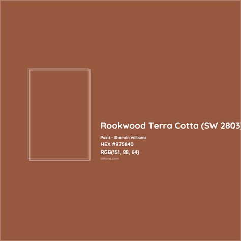 Sherwin Williams Rookwood Terra Cotta (SW 2803) Paint color codes, similar paints and colors Sherwin Williams Terra Cotta Colors, Rookwood Terra Cotta, Terracotta Paint Color, Terra Cotta Paint Color, Terracotta Paint, Analogous Color Scheme, Paint Color Codes, Franklin Homes, Rgb Color Codes