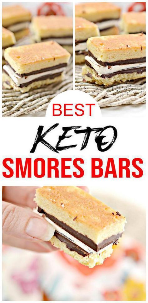 Easy Snacks Desserts, Keto Smores, Beginner Camping, Low Carb Keto Desserts, Smores Bars, Meals Breakfast, Smore Recipes, Camping Desserts, Camping Snacks