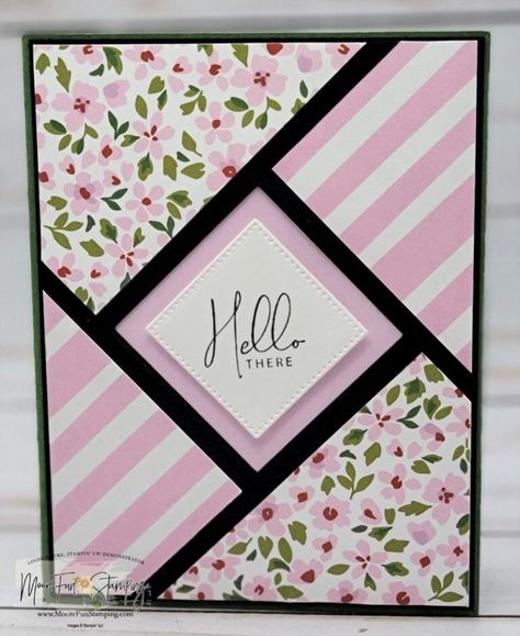 Fracture / Shutter Card - MooreFunStamping.com - Linda Moore, Stampin' Up! Demonstrator Stamping Techniques Card Tutorials, Strip Cards, Patchwork Cards, Shutter Card, Stampin Up Birthday Cards, Fancy Fold Card Tutorials, Hand Crafted Cards, Hand Made Greeting Cards, Fancy Fold Cards