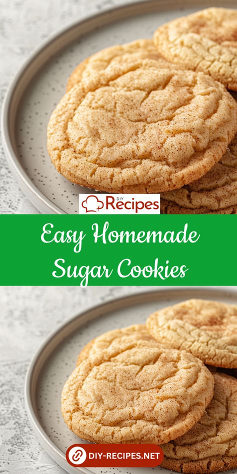 Make easy homemade sugar cookies with this simple recipe. Soft, buttery, and perfect for decorating or enjoying plain! Easy Sugar Cookie Recipe 3 Ingredients, Quick Sugar Cookie Recipe, Easy Homemade Sugar Cookies, Plain Cookie Recipe, Quick Sugar Cookies, Simple Sugar Cookie Recipe, Homemade Sugar Cookies Easy, Watermelon Sorbet Recipes, Buttery Sugar Cookies