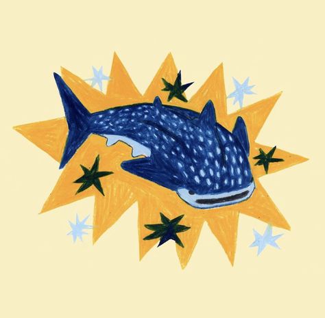 Credit @pheobe.illustration on insta Whale Tattoo, Design Stickers, Mia 3, Whale Shark, Arte Animal, Summer Design, Design Graphique, Funky Art, Vintage Summer