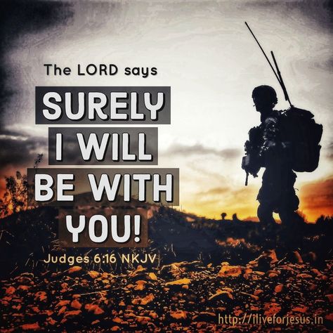 And the Lord said to him, “Surely I will be with you, and you shall defeat the Midianites as one man.” Judges 6:16 NKJV Joshua Verses, Positivity Mantras, Judges 6, Simple Life Quotes, David Goliath, Spiritual Religion, Worship Lyrics, My Redeemer Lives, Bible Topics