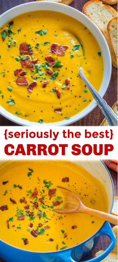 Carrot Chowder Soup, Carrot And Pepper Soup, Roasted Carrot Soup Coconut Milk, Soup Recipes Carrot, Roasted Carrot Ancho Soup, Carrot Cumin Soup, Carrot And Onion Soup, Ways To Make Carrots, Creamy Roasted Carrot Soup