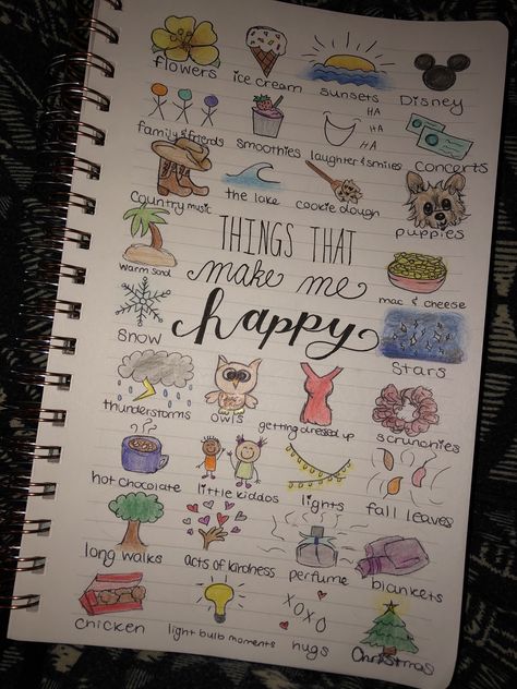 things that make me happy bullet journal JND drawings Easy And Fun Drawings, Journal Ideas What Makes Me Happy, Bujo Things That Make Me Happy, Things To Be Happy About Journal, Journal Things That Make Me Happy, Things That Make Me Happy Doodles, Things That Make Me Happy Drawings, Things That Make Me Happy Journal Page, Things That Make Me Happy List Journal