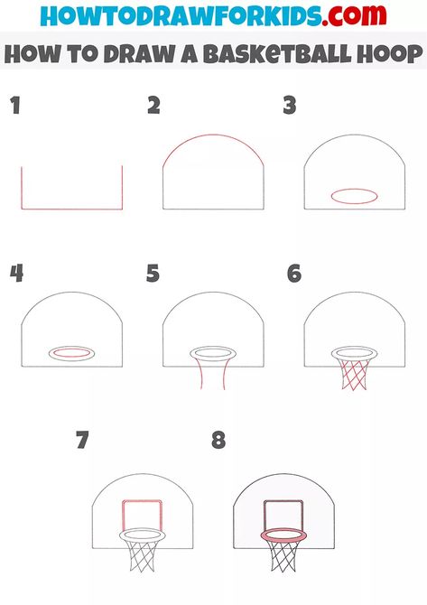 How To Draw A Basketball Court, How To Draw A Basketball Hoop, Easy Basketball Drawings, Basketball Crafts Preschool, How To Draw A Basketball, Basketball Drawing Ideas, Basketball Ball Drawing, Basketball Art Draw, Basketball Hoop Drawing