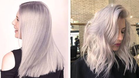 titanium hair color Titanium Hair Color, Metallic Hair Color, Charcoal Hair, Titanium Hair, Gray Balayage, Ash Blonde Hair Colour, Redken Color, Medium Layered Haircuts, Hair Quiz