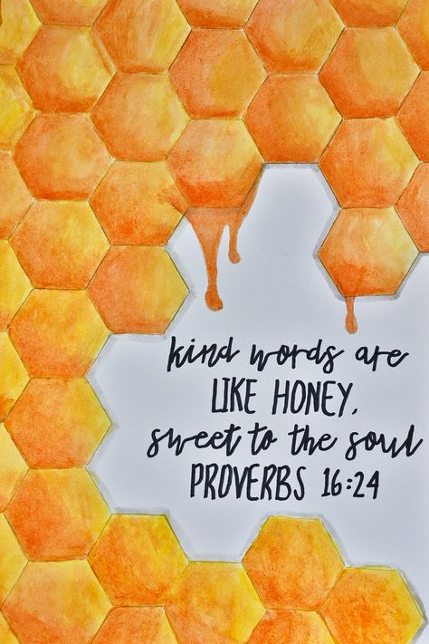 Cute Bee Quotes, Honey Bee Quotes, Bee Spirit Animal, Bible Verse Canvas Art, Kind Words Are Like Honey, Words Are Like Honey, Bee Quotes, Soul Tattoo, Bible Study Help