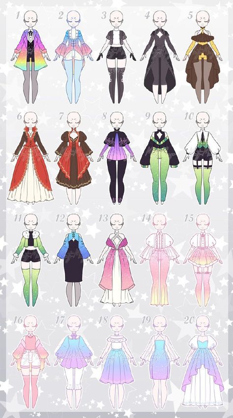 Drawing Anime Outfits, Elf Outfits Drawing, Pose Female Reference Drawing, Clothing Ideas Drawing, Draw Ur Oc, Draw Ur Oc In This Outfit, Outfit Female, Animated Clothes, Vestidos Anime