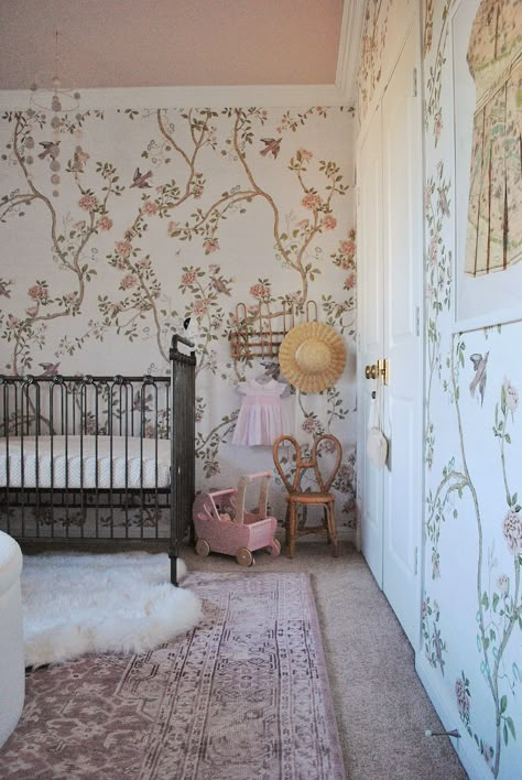 JL & Belle (Official): A Baby Girl's Nursery Secret Garden Nursery, French Nursery, Nursery Interior Design, Nursery Room Design, Baby Room Inspiration, Dream Nurseries, Nursery Room Inspiration, Beautiful Nursery, Garden Nursery