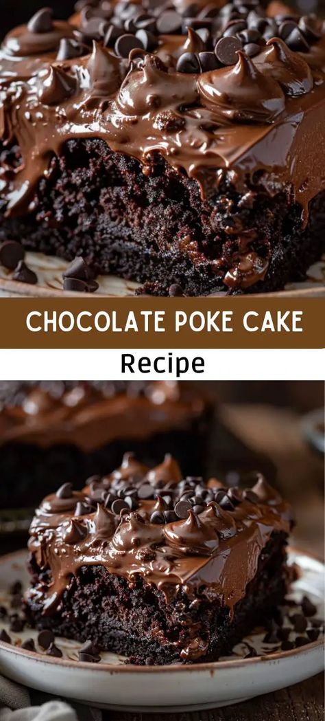 ezoic Ridiculous Chocolate Cake, Dark Chocolate Poke Cake, Pudding Cake Chocolate, Fall Chocolate Cake Recipes, Chocolate Jello Cake, Poke Chocolate Cake, Best Chocolate Poke Cake, Chocolate Cake Poke Recipe, Chocolate Birthday Dessert Ideas