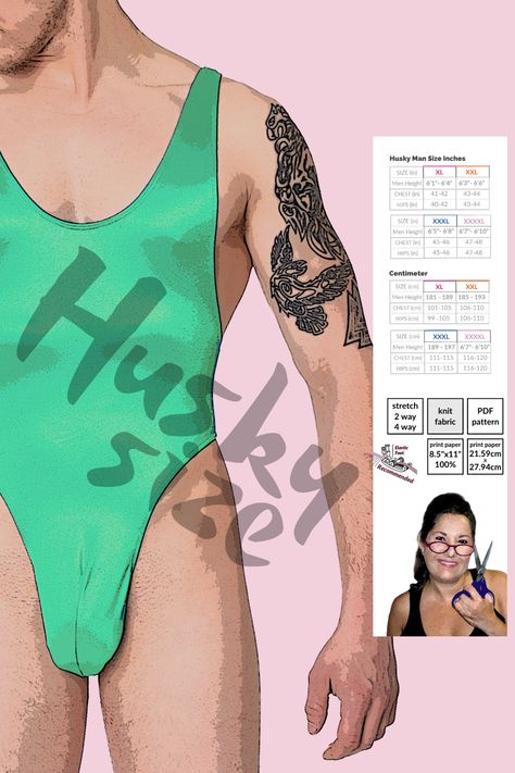 Elevate Your Style with Our Exclusive Husky Size XL-XXXXL Men's Racerback Bodysuit Sewing Pattern! Learn to assemble and sew your Racerback Bodysuit with the Sew Skimpy assembly tutorial 🎥https://youtu.be/lQRO58rCgTc 🧵Our men's racerback bodysuit sewing pattern covers the torso and crotch while leaving the legs exposed. It does has a thong-style back💎 Men's thong bodysuits emphasize and highlight the shape and contour of the body💯 Bodysuit Sewing Pattern, Husky Man, Serger Stitches, Mens Bodysuit, Training Swimsuits, Men's Boxers, Sports Swimsuits, Random Crafts, Pants Sewing