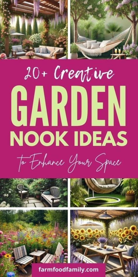 20 Brilliant Garden Nook Ideas to Transform Your Backyard 50 Backyard Alcove Ideas, Backyard Nook Ideas, Meditation Garden Backyard Small, Garden Zones Ideas, Garden Nook Ideas Outdoors, Outside Sitting Area Ideas, Small Garden Seating Ideas, Secret Garden Ideas Backyard, Garden Space Ideas