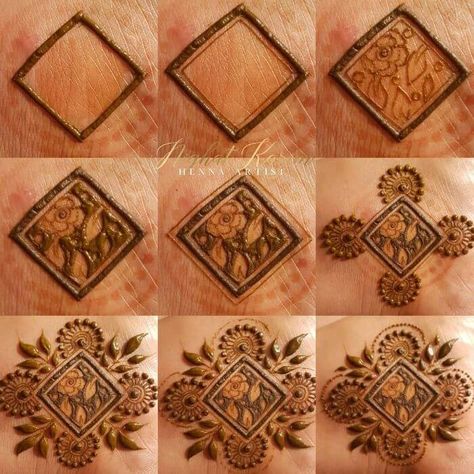 Mehndi Designs Step By Step, Round Mehndi Design, Henna Art Designs, Beginner Henna Designs, Rose Mehndi Designs, Mehndi Designs For Kids, Very Simple Mehndi Designs, Modern Mehndi Designs, Mehndi Designs Front Hand