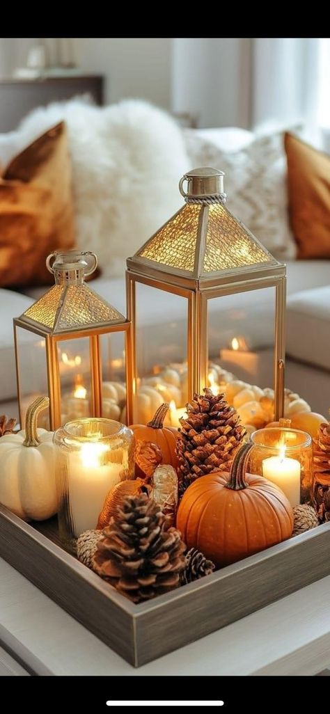 Cozy Fall Living Room Ideas, Fall Decorations Living Room, Fall Decor Simple, Personalized Fall Decor, Fall Interior Design, Mantle Ideas, Fall Room, Fall Room Decor, Fall Coffee Table