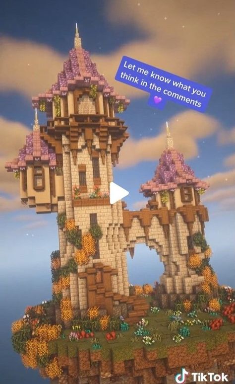 Minecraft Cottage Tower, Cute Tower Minecraft, Tiny Castle Minecraft, Minecraft Arch Way, Minecraft Repunzal Tower Build, House With Tower Minecraft, Minecraft Wizard Tower Tutorial, Minecraft Houses Tower, Minecraft Building Ideas Tower