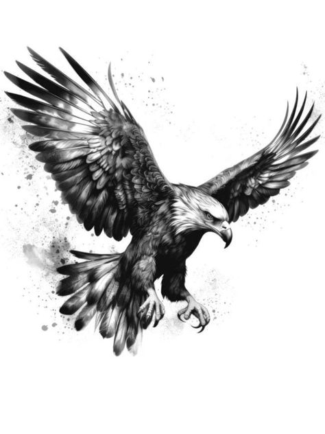 Eagle Sketch Tattoo, Flying Eagle Tattoo, Eagle Tattoo Design, Eagle Sketch, Bald Eagle Tattoos, Fashion Magazine Layout, Eagle Painting, Flame Tattoos, Mens Shoulder Tattoo