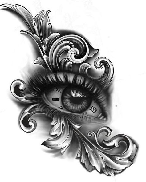 Tato Mata, Realistic Eye Tattoo, Stammestattoo Designs, Arm Tattoos Drawing, All Seeing Eye Tattoo, Filigree Tattoo, Clock Tattoo Design, Men Tattoos Arm Sleeve, Head Tattoo