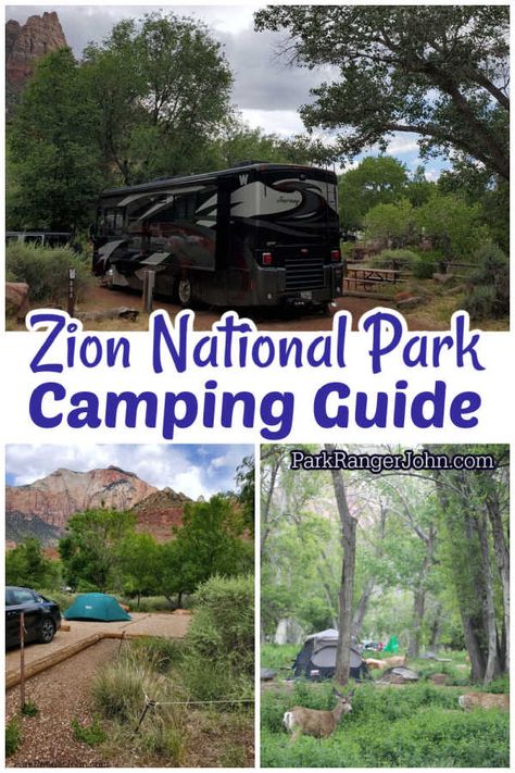 Complete Guide to planning your camping trip to Zion National Park! See photos, maps, resources for additional information like hiking, lodging, shuttle services, reservations, and site descriptions. Zion National Park Camping, Zion Camping, Utah Camping, Florida Camping, National Park Camping, Camping Guide, Camping Destinations, Gorgeous Scenery, Rv Park