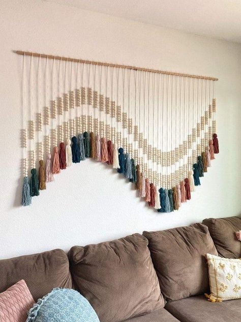 Easy Room Decor, Large Wall Hanging, Easy Diy Room Decor, Large Scale Art, Scale Art, Dekor Diy, Crochet Wall Hangings, Diy Wall Art Decor, Wall Hanging Boho