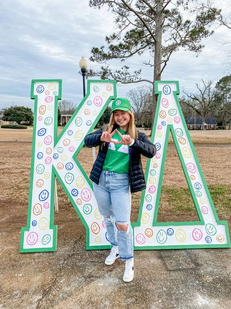 Wood Sorority Letters, Kd Letters Painted, Big Sorority Letters, Sorority Letters Painted Wooden Big, Sorority Lawn Letters, Decorated Sorority Letters, Wooden Sorority Letters, Painted Sorority Letters, Aoii Letters