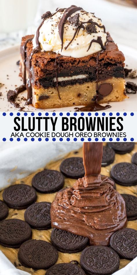 Cookie Dough Oreo Brownies, Brownies Decorados, Dessert Halloween, Smores Dessert, Desserts Summer, Cake Brownie, Dessert Oreo, Best Brownie Recipe, Coconut Dessert