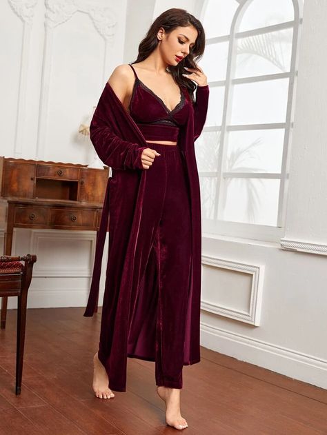 Winter Night Gown Sleep, Velvet Night Dress, Night Suit For Women, Home Dress Women, Velvet Dress Designs, Long Skirt Fashion, Sleepwear Fashion, Bollywood Outfits, Skirt Patterns Sewing