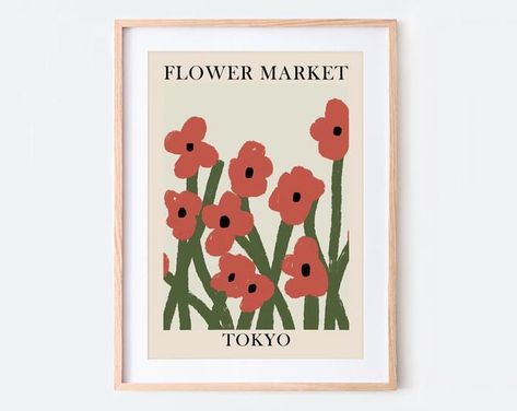 Tokyo Flower Market Poster, Flower Market Poster High Quality, Flower Market Matisse, Flower Market Tokyo Print, Matisse Flower Market Prints, Picasso Style, Market Poster, Most Famous Artists, Flower Market Poster