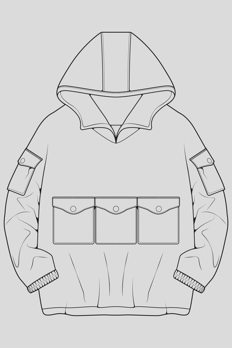 Hoodie Outline, Hoodie Illustration, Shoe Sketch, Hoddies Outfits, Sleeveless Blouse Designs, Apparel Design Inspiration, Flat Drawings, Fashion Design Template, Dress Design Drawing