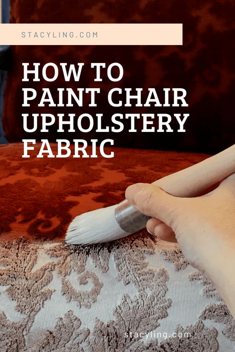 Wait until you see how easy it is to chalk paint fabric on furniture. Chalk painting fabric is budget-friendly and the result is AMAZING! #chalkpaintfurniture #chalkpaintfabric #paintingfabric #paintingchairfabric #diyprojectideas #bohofarmhouse #modernfarmhouse #farmhousestyle #budgetdecorideas #repurposedfurniture Painting Upholstery Fabric, Chalk Paint Fabric, How To Paint Fabric, Chair Upholstery Fabric, Painting Upholstered Furniture, Painting Fabric Chairs, Painting Fabric Furniture, Haute Couture Style, Paint Upholstery