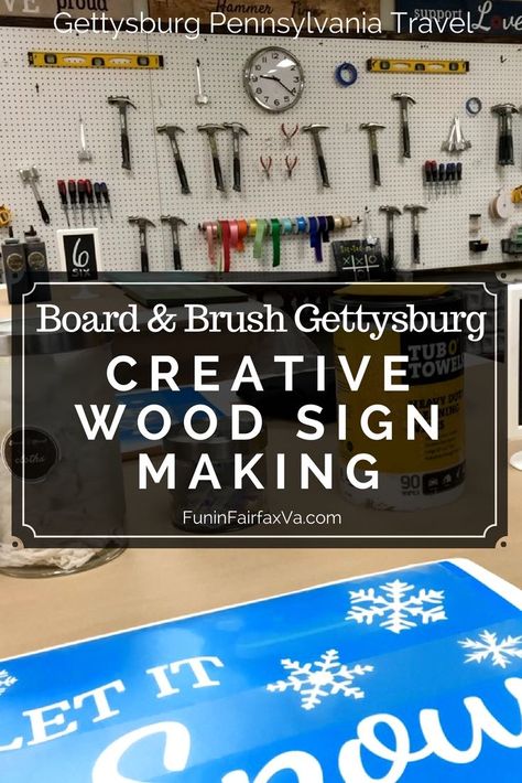 Things to Do in Gettysburg Pennsylvania | US Travel, Crafts | Board and Brush Gettysburg combines creativity and fun with guided, do-it-yourself sign-making workshops perfect for a friends outing or unique date night. #crafts #gettysburg #travel Date Night Crafts, Friends Outing, Gettysburg Pennsylvania, Board And Brush, Travel Crafts, Making Signs On Wood, Sign Making, Couple Getaway, Family Getaways