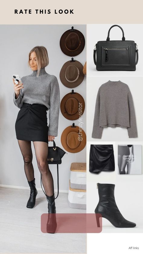 Casual chic outfit idea wearing a skirt and square toed boots. Follow the link to shop. #outfitideas #outfitideaswomen #outfitinspiration #falloutfits #falloutfits2021 #falloutfitswomen #falloutfitsaesthetic #falloutfitsideas #falloutfitsforschool #autumnoutfits #autumnoutfitscasual #autumnoutfitsaesthetic #autumnoutfits2021 Square Boots Outfit Women, Square Toed Boots Outfit, Square Boots Outfit, Black Leather Boots Outfit, Skirts With Tights, Square Toed Boots, Square Boots, Leather Boots Outfit, Fall Outfits For School