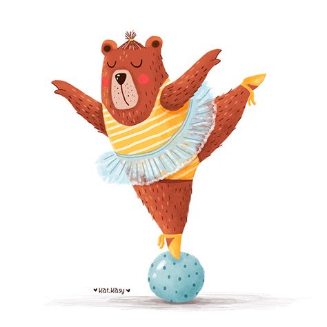 Bear Character Design, Circus Illustration, Bear Drawing, Bear Character, Funny Bears, Bear Illustration, Book Illustration Art, Baby Art, Cartoon Character Design