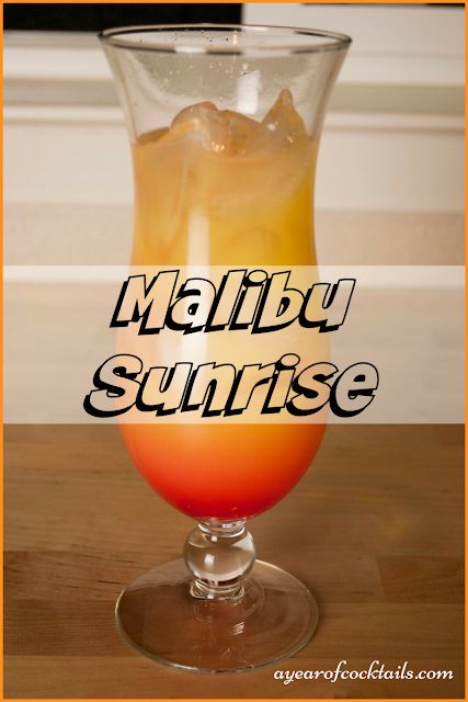 Malibu Sunrise is a refreshing coconut rum flavored cocktail. Luau Punch, Malibu Sunrise, Malibu Rum Drinks, Malibu Cocktails, Fruity Mixed Drinks, Messy Wedding, Malibu Drinks, Cupcake Plate, Malibu Rum