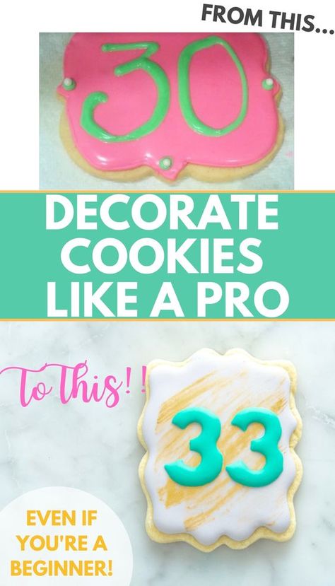 Cookie Recipe To Decorate With Royal Icing, Best Sugar Cookies For Royal Icing, Diy Birthday Cookies Royal Icing, Recipe For Cookies To Decorate, Decorating Royal Icing Cookies, Royal Icing Designs For Beginners, Frosting Cookies With Royal Icing, Decorated Cookies Recipes, Decorating With Royal Icing Cookies