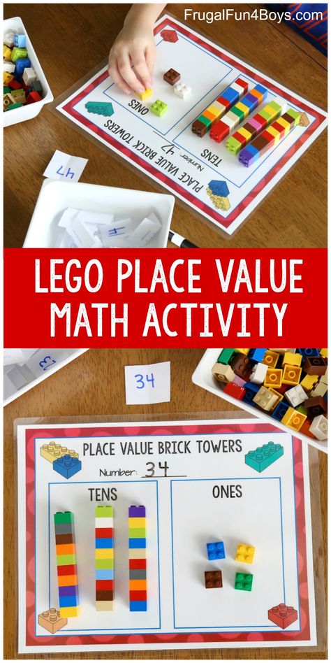 Well, if you’ve been around here for any length of time, you know that we love to use LEGO® bricks for all kinds of hands-on math activities. I mean, why buy more manipulatives when you can just use what kids love anyway? Here’s a great way to really drive home the concept of place value … Love Anyway, Montessori Math Activities, Lego Math, Place Value Activities, Math Place Value, Math Activities For Kids, Fun Math Activities, Lego Activities, Montessori Math