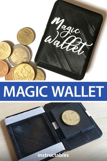 3D print a magic wallet that makes money disappear with a little sleight of hand.  #trick #Instructables #Tinkercad #3Ddesign #3Dprinted #3Dprinting #toy #illusion Amazing Magic Tricks, Magic Wallet, Melted Plastic, Sleight Of Hand, Real Magic, Plate Stands, Magic Tricks, Hot Glue, 3d Print