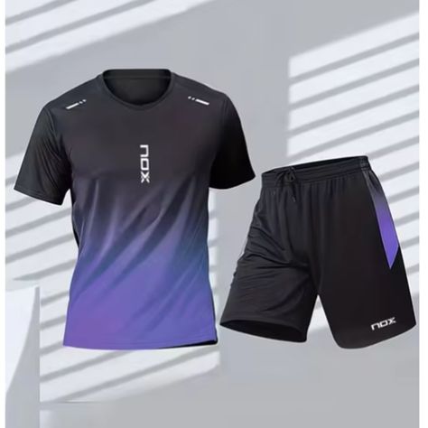 NOX Men's Sports T-shirt Summer Men's Tennis Sportswear 3D Printed Short-sleeved Crew Neck T-shirt Running Suit, Summer Sportswear, Silk T Shirt, Men's Activewear, Seluar Pendek, Traje Casual, Mens Workout Clothes, Ținută Casual, Sport T-shirts