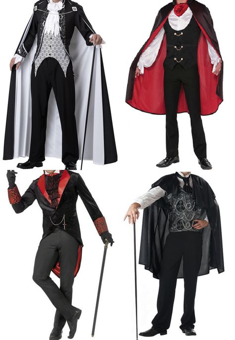 A vampire costume without the cape and plastic accessories makes a nice outfit. Vampire Costume Ideas For Men, Dracula Outfit Men, Vampire Costume Drawing, Diy Vampire Costume Men, Dracula Costume Mens, Men’s Vampire Costume, Man Vampire Costume, Vampire Cosplay Men, Vampire Outfits Men